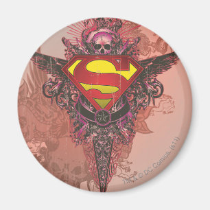 Superman Stylised   Grunge Design Logo Magnet
