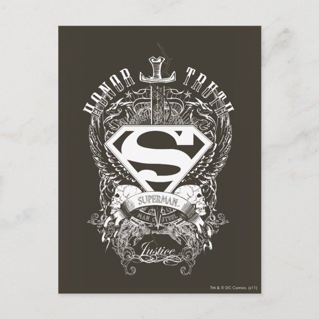 Superman Stylised | Honour, Truth and Justice Logo Postcard (Front)