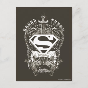 Superman Stylised   Honour, Truth and Justice Logo Postcard