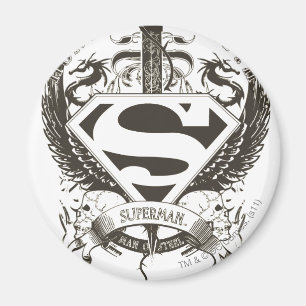 Superman Stylised   Honour, Truth on White Logo Magnet