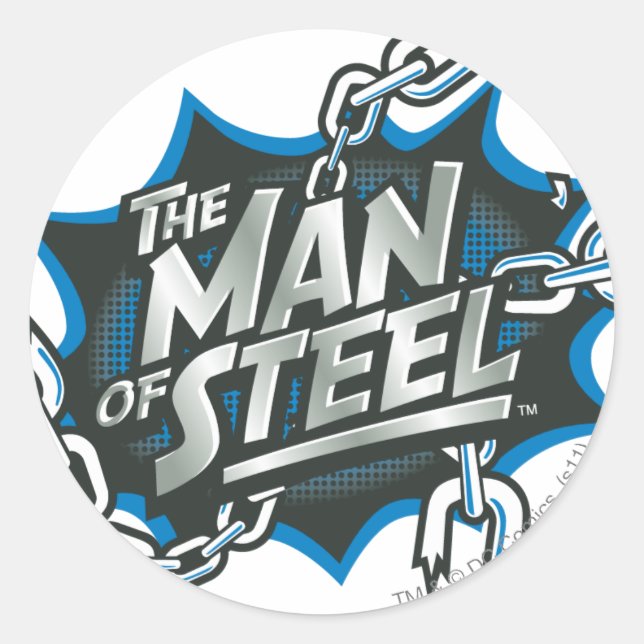 Superman Stylised | Man of Steel Splash Logo Classic Round Sticker (Front)