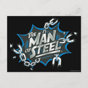Superman Stylised   Man of Steel Splash Logo Postcard