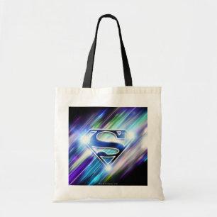 Superman Stylised   Shiny Blue Burst Logo Tote Bag