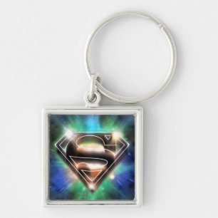 Superman Stylised   Shiny Burst Logo Key Ring