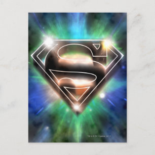 Superman Stylised Shiny Burst Logo Postcard