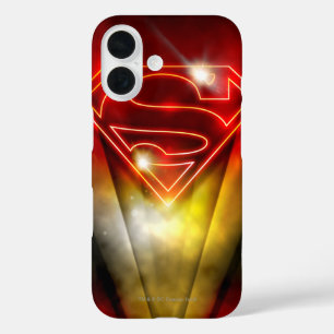 Superman Stylised   Shiny Red Outline Logo iPhone 16 Case