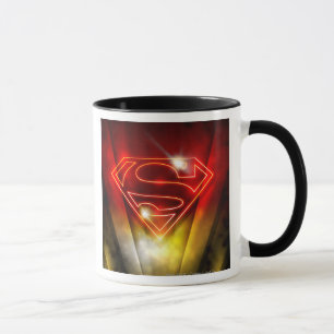 Superman Stylised   Shiny Red Outline Logo Mug