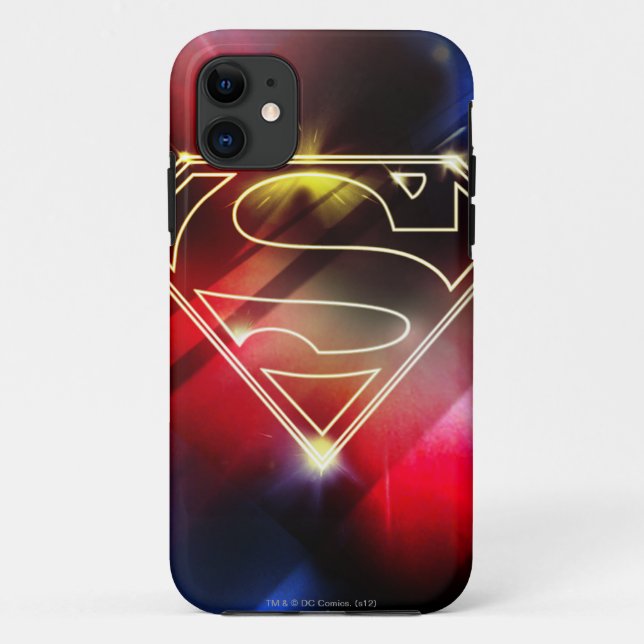 Superman Stylised | Shiny Yellow Outline Logo Case-Mate iPhone Case (Back)