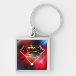 Superman Stylised | Shiny Yellow Outline Logo Key Ring