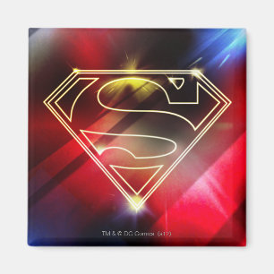 Superman Stylised   Shiny Yellow Outline Logo Magnet