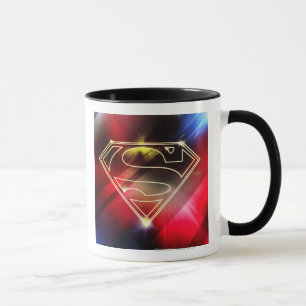 Superman Stylised   Shiny Yellow Outline Logo Mug