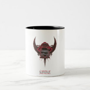 Superman Stylised Skull and Wings Logo Two-Tone Coffee Mug