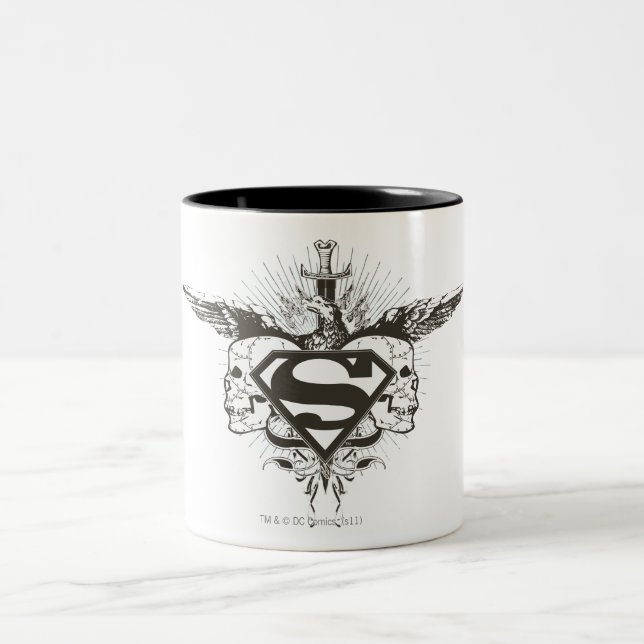 Superman Stylised | Skulls Logo Two-Tone Coffee Mug (Center)