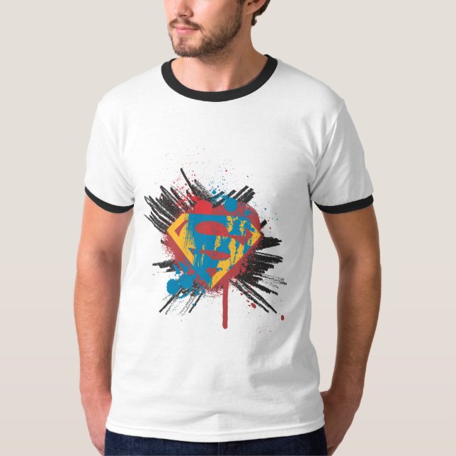 Superman Stylised | Splatter Logo T-Shirt (Front)