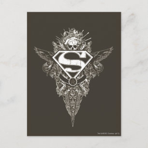 Superman Stylised Star and Skull Logo Postcard