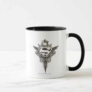 Superman Stylised   Star and Skull White Logo Mug