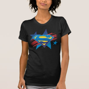 Superman Stylised   Stars and Stripes Logo T-Shirt