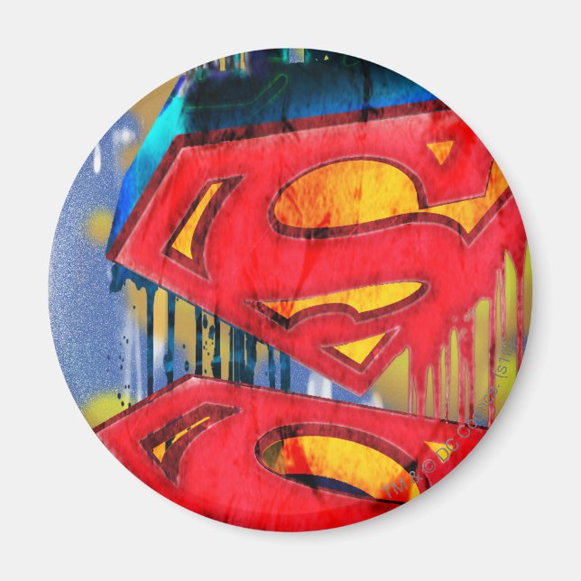 Superman Stylised | Urban Spraypaint Logo Magnet (Front)