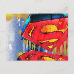 Superman Stylised   Urban Spraypaint Logo Postcard
