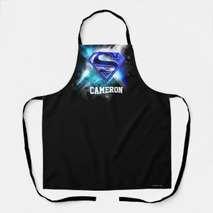 Superman Stylized   Blue White Crystal logo Apron