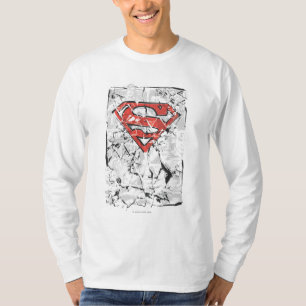 Superman Stylized   Crumpled Comic Logo T-Shirt