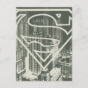 Superman Stylized   Green Metropolis Logo Postcard