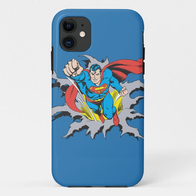 Superman Tears Thru Case-Mate iPhone Case (Back)