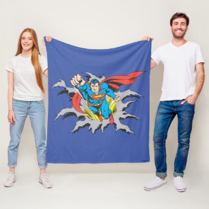 Superman Tears Thru Fleece Blanket