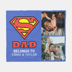 Superman   "This Super Dad Belongs To" Fleece Blanket