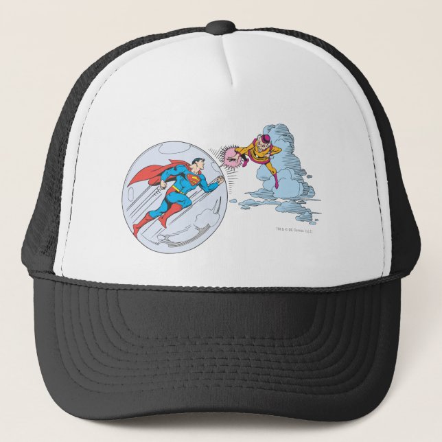 Superman Trapped in Bubble Trucker Hat (Front)