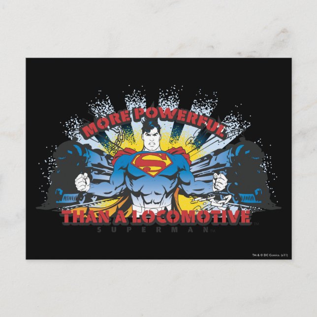 Superman - Two Trains Postcard (Front)