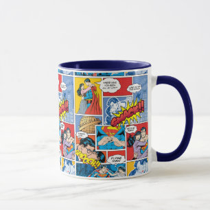 Superman Valentine's Day   Comic Book Collage Mug