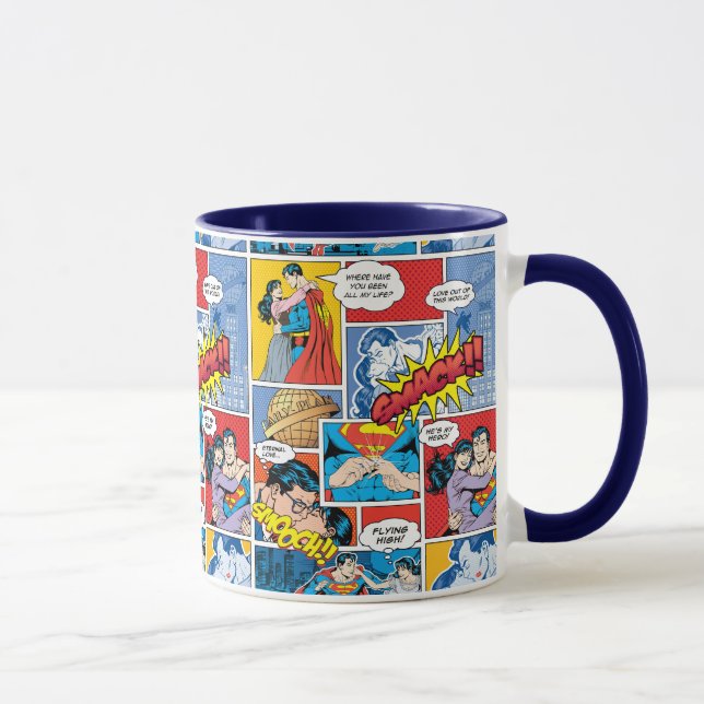 Superman Valentine's Day | Comic Book Collage Mug (Right)