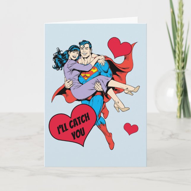 Superman Valentine's Day | I'll Catch You Holiday Card (Front)