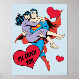 Superman Valentine's Day I'll Catch You Poster