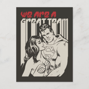 Superman Valentine's Day   We Are A Great Team Holiday Postcard