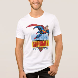 Superman with cityscape Tri-Blend shirt
