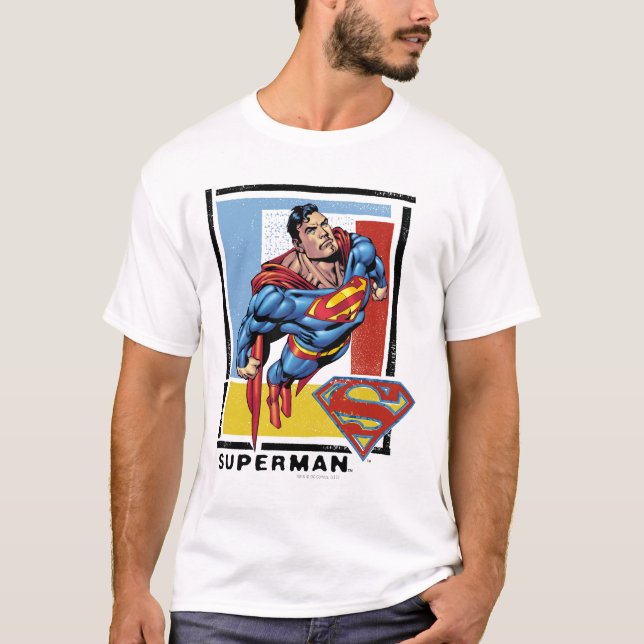 Superman with colourful background T-Shirt (Front)