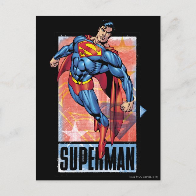 Superman with dark border postcard (Front)