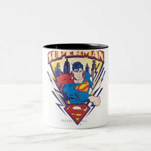 Superman with Electricity Two-Tone Coffee Mug