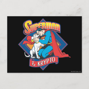 Superman with Krypto Postcard