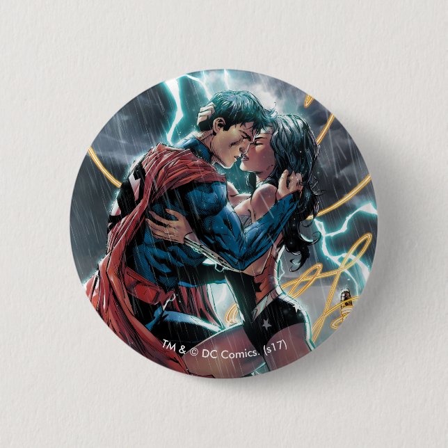 Superman/Wonder Woman Comic Promotional Art 6 Cm Round Badge (Front)