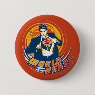 Superman World Hero 6 Cm Round Badge