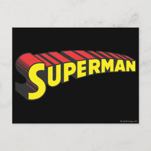 Superman   Yellow Red Letters Logo Postcard