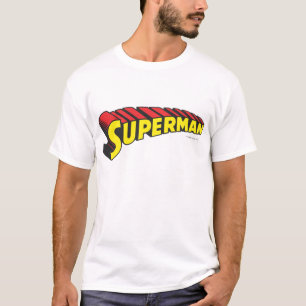 Superman   Yellow Red Letters Logo T-Shirt