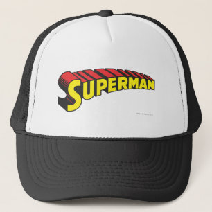 Superman   Yellow Red Letters Logo Trucker Hat