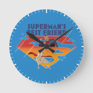 Superman's Best Friend Round Clock