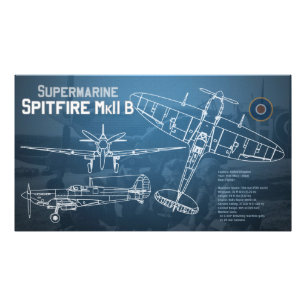 Supermarine Spitfire MK II Blueprint Photo Print