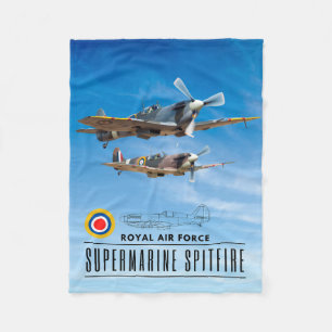 SUPERMARINE SPITFIRE - ROYAL AIR SQUADRON FLEECE BLANKET