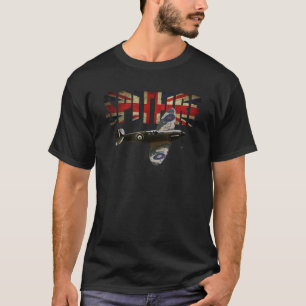 Supermarine Spitfire Ww2 Fighter Plane Union Jack T-Shirt